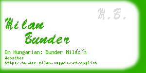 milan bunder business card